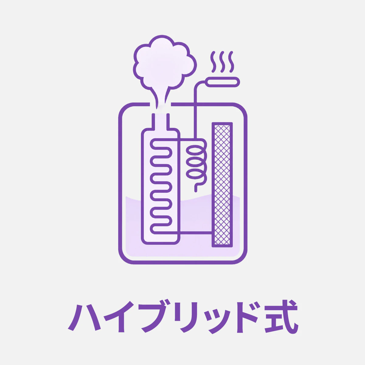 ハイブリッド式加湿器のイラスト