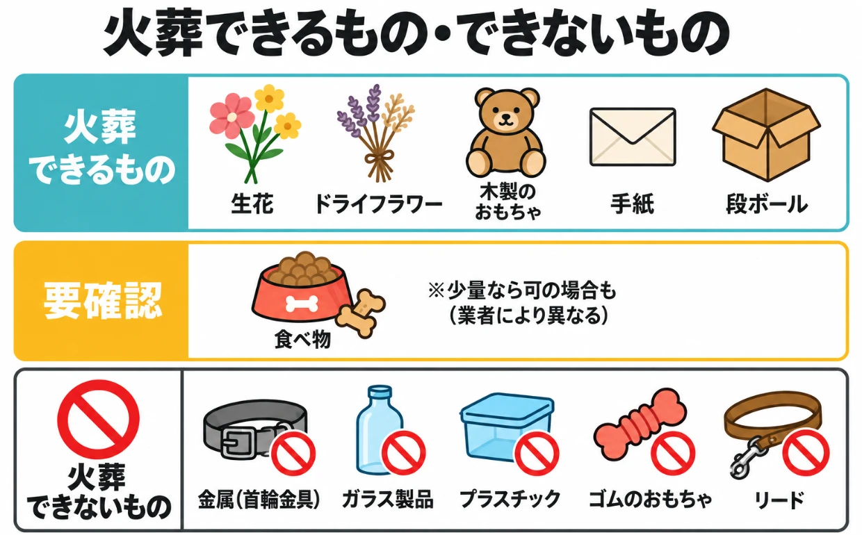 火葬に一緒に入れられるもの・入れられないものリスト
