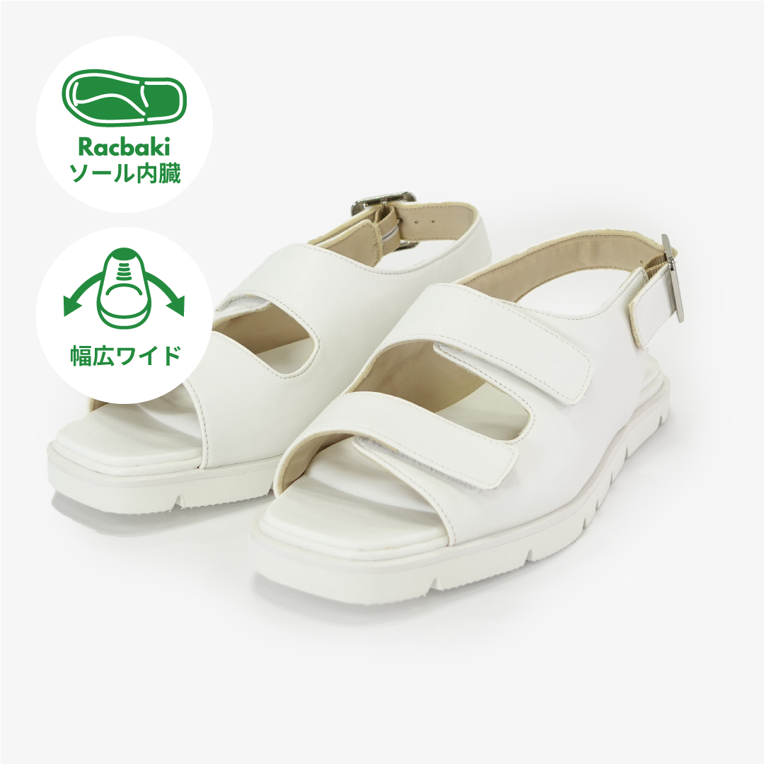 イージーサンダル ラップ ホワイト | Racbaki