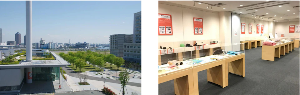 「そなエリア東京」の外観と、施設内の写真