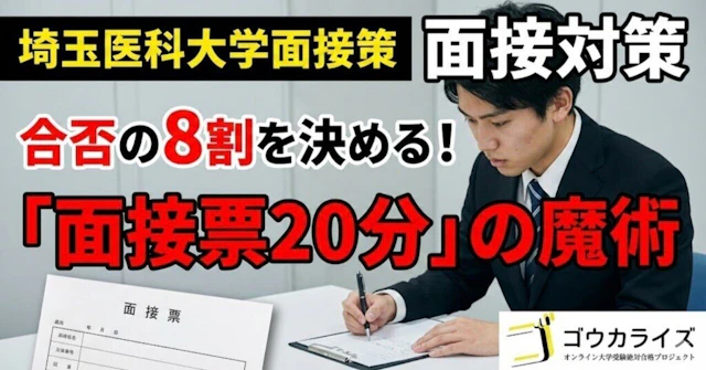 埼玉医科大学 面接対策:「面接票20分」を“面接の流れ”に変える技術 〜これを「台本」にせよ〜に関する大学受験ブログ記事のサムネイル画像