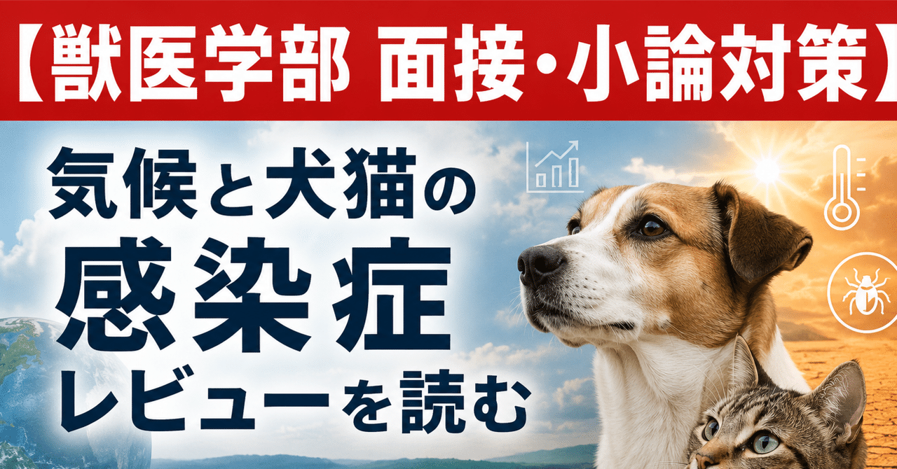 【獣医学部 面接・小論対策】 気候と犬猫の感染症レビューを読む――論文から面接に使える知識を取り出すに関する大学受験ブログ記事のサムネイル画像