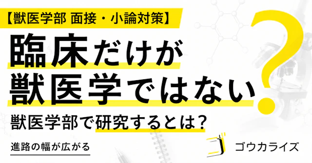 【獣医学部 面接・小論対策】 獣医学部で研究するとはどういうことか――臨床だけが獣医学ではないに関する大学受験ブログ記事のサムネイル画像