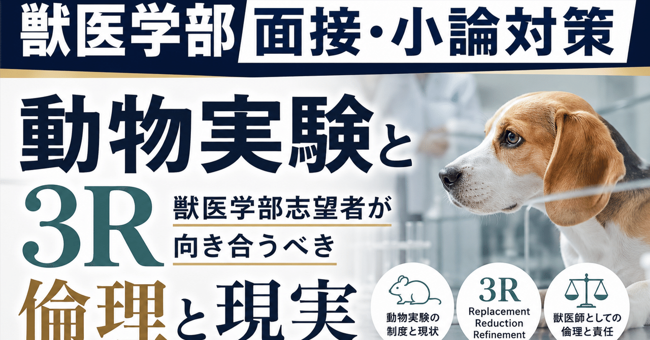 【獣医学部 面接・小論対策】 動物実験と3R――獣医学部志望者が向き合うべき倫理と現実に関する大学受験ブログ記事のサムネイル画像