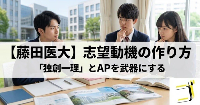 【藤田医大】志望動機の作り方—「独創一理」とアドミッション・ポリシーを武器にするに関する大学受験ブログ記事のサムネイル画像