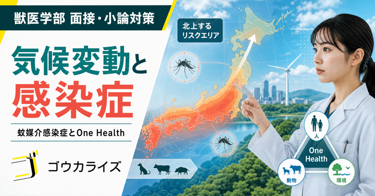 【獣医学部 面接・小論対策】 気候変動と動物の感染症――獣医学部志望者が押さえるべき論点に関する大学受験ブログ記事のサムネイル画像