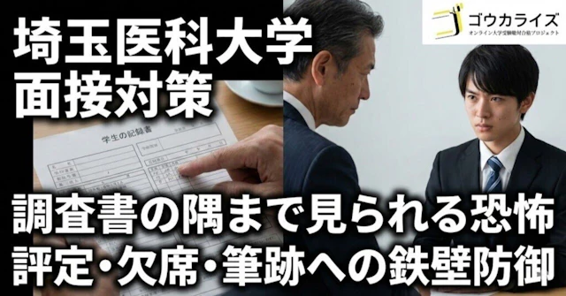 埼玉医科大学 面接対策：「調査書の隅」まで見られる恐怖〜評定・欠席・筆跡への鉄壁防御〜に関する大学受験ブログ記事のサムネイル画像
