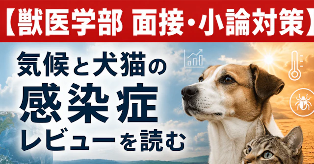 【獣医学部 面接・小論対策】 気候と犬猫の感染症レビューを読む――論文から面接に使える知識を取り出すに関する大学受験ブログ記事のサムネイル画像