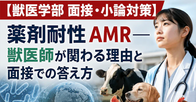 【獣医学部 面接・小論対策】 薬剤耐性AMR    〜獣医師が関わる理由と面接での答え方〜に関する大学受験ブログ記事のサムネイル画像