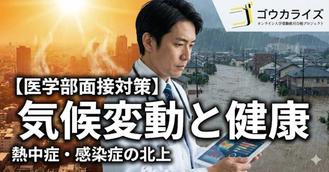 【医学部面接対策】気候変動と健康｜熱中症・感染症の北上に関する大学受験ブログ記事のサムネイル画像
