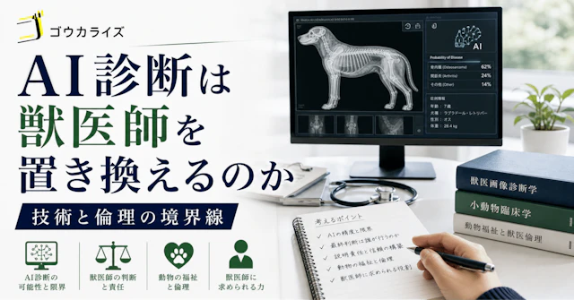 【獣医学部受験 面接対策】AI診断は獣医師を置き換えるのか?獣医学部志望者が知るべき「技術と倫理の境界線」に関する大学受験ブログ記事のサムネイル画像