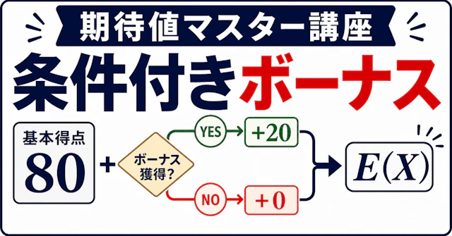 【期待値マスター講座29】大学入試頻出の「得点の期待値」を指示関数でマスター！に関する大学受験ブログ記事のサムネイル画像