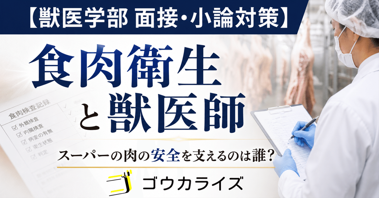 【獣医学部 面接・小論対策】 食肉衛生と獣医師――あなたが食べる肉の安全を誰が守っているかに関する大学受験ブログ記事のサムネイル画像