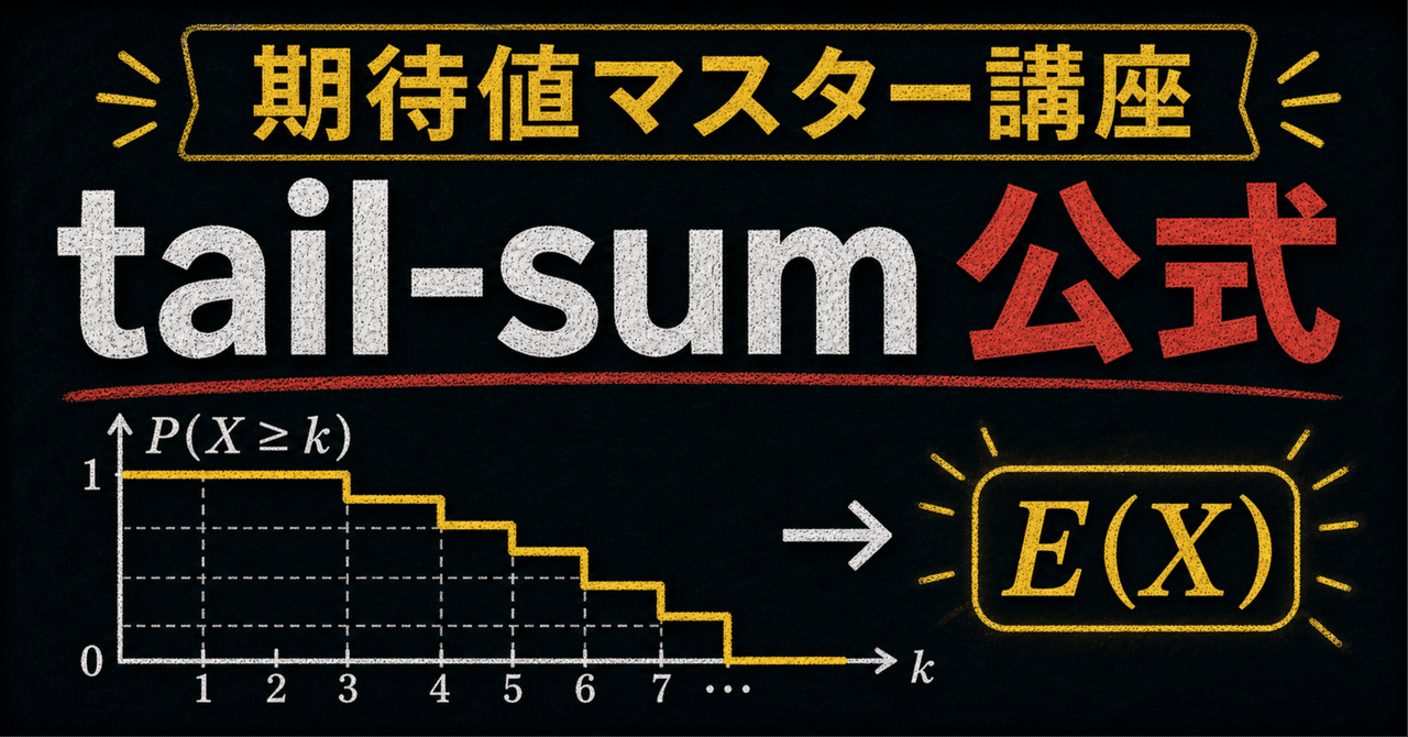 【期待値マスター講座24】tail-sum公式で"期待値の線形性"が使いにくい 最大値の問題に対処する！に関する大学受験ブログ記事のサムネイル画像