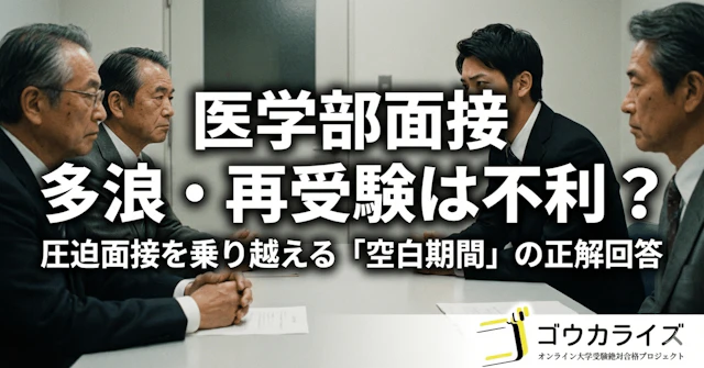 【医学部面接】多浪・再受験は不利？｜圧迫面接を乗り越える「空白期間」の正解回答に関する大学受験ブログ記事のサムネイル画像