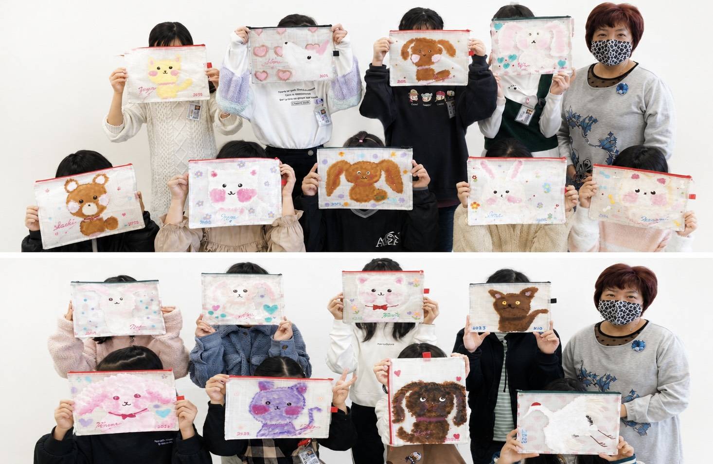 連絡袋に動物を描こう♪