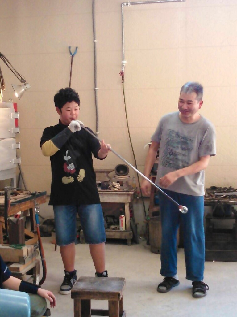 吹きガラスコップ作り