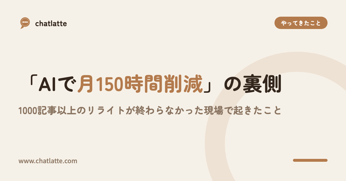 「AIで月150時間削減」の裏側——1000記事以上のリライトが終わらなかった現場で起きたこと