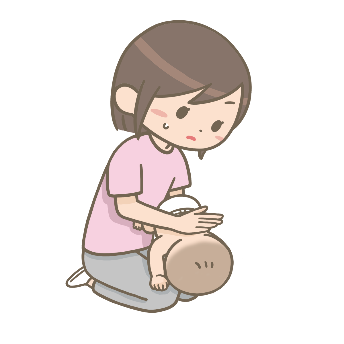 1歳未満の赤ちゃんの背部叩打法のやり方