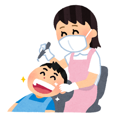 歯科衛生士がケアをするイラスト
