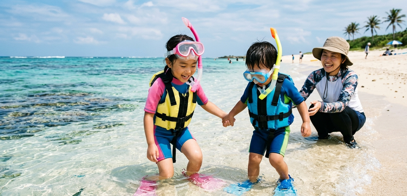 子どものシュノーケルデビュー｜何歳から？道具・教え方・安全のコツ【AOWダイバーママの実体験】