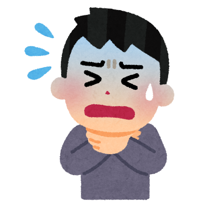 チョークサイン|苦しくて両手でのどをつかむ仕草
