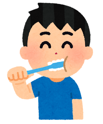 歯磨きをする子どものイラスト