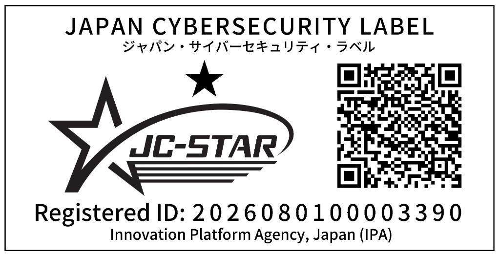 JC-STAR ★1適合ラベル。登録番号 2026080100003390。対象型番 TiFRONT-CS2710G