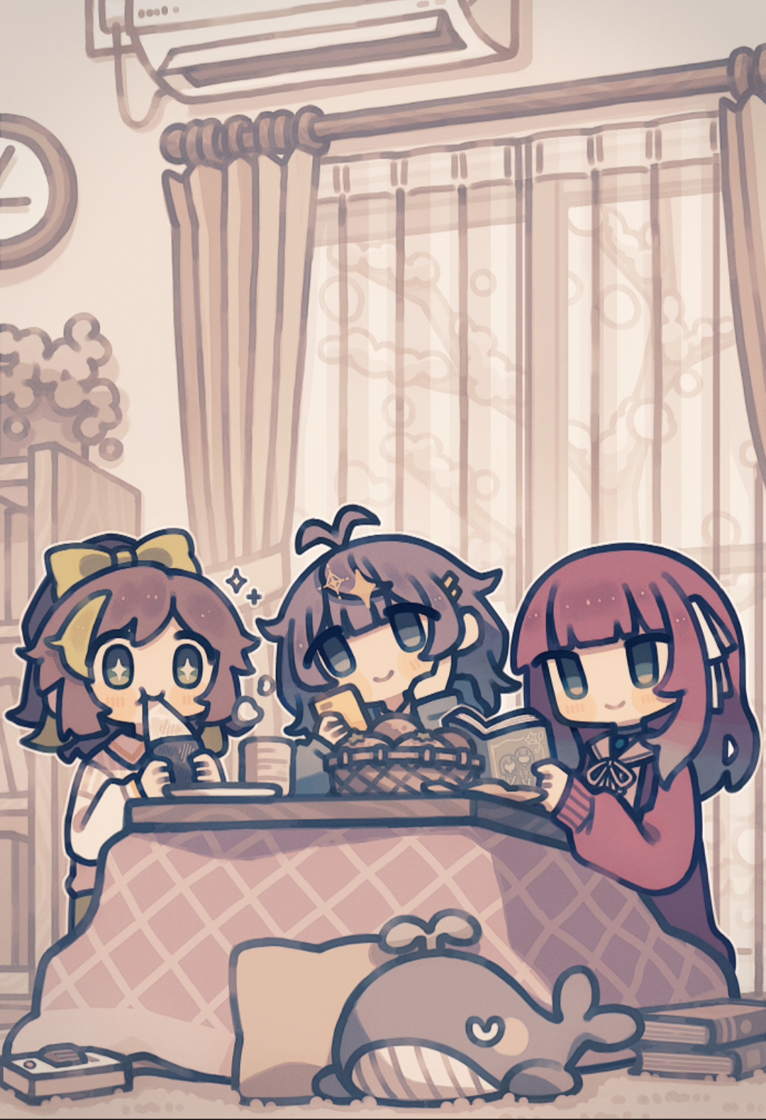 2025年カレンダー 1, 2月イラスト