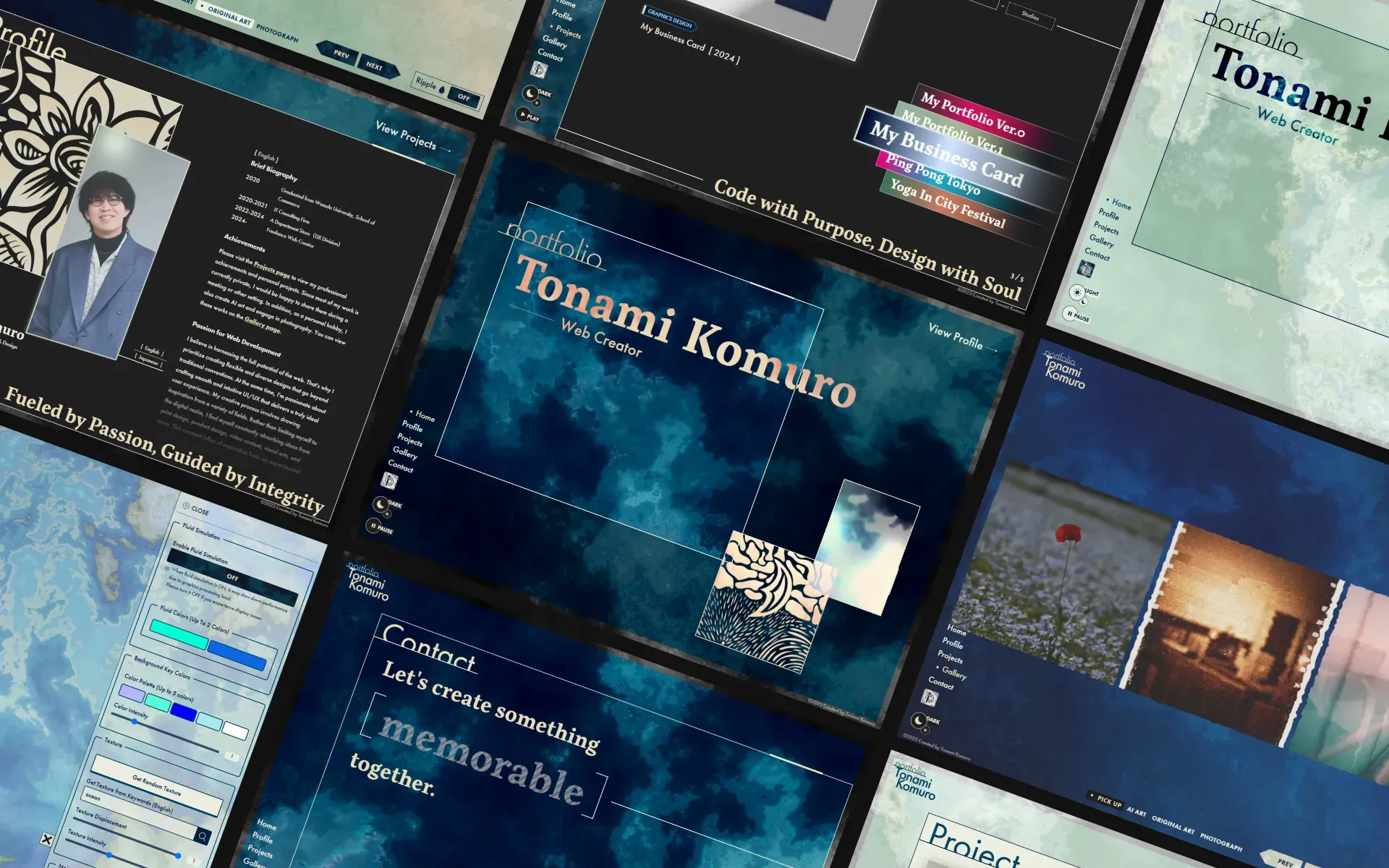 My portfolio ver.1 showcase - Diagonal arrangement of design variations