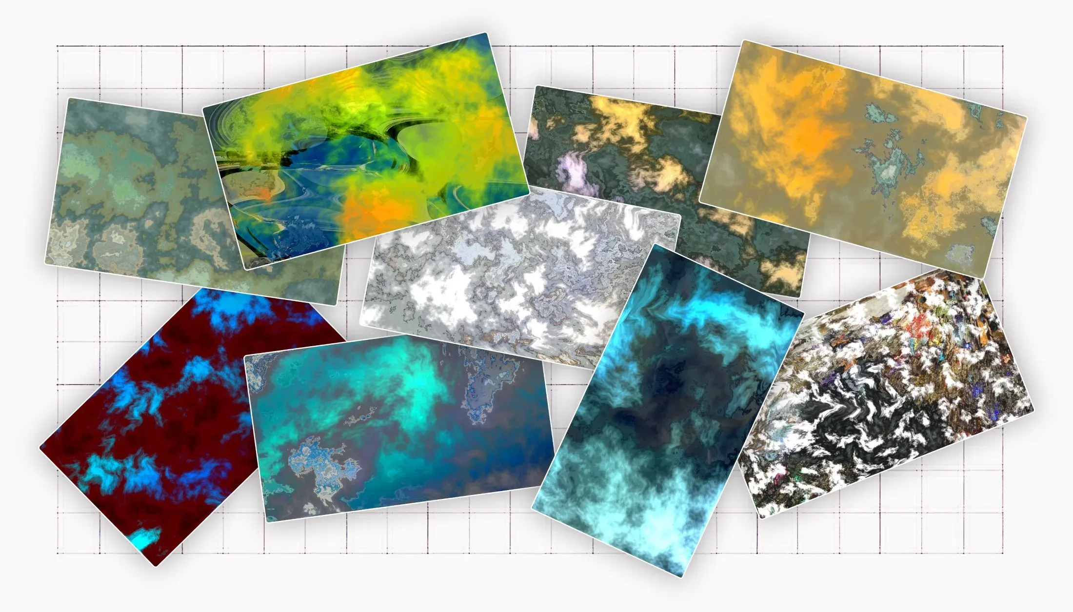 Collection of works created using Atelier page - Casually arranged samples