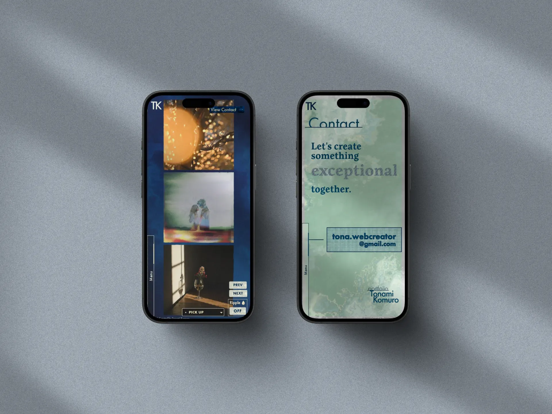 Portfolio ver.1 responsive preview - Smartphone mockups