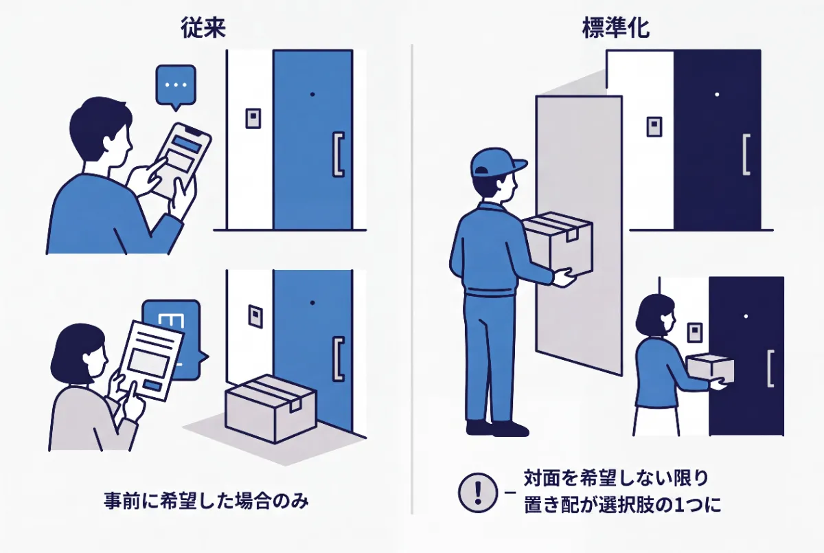 置き配標準化によりどう変わる