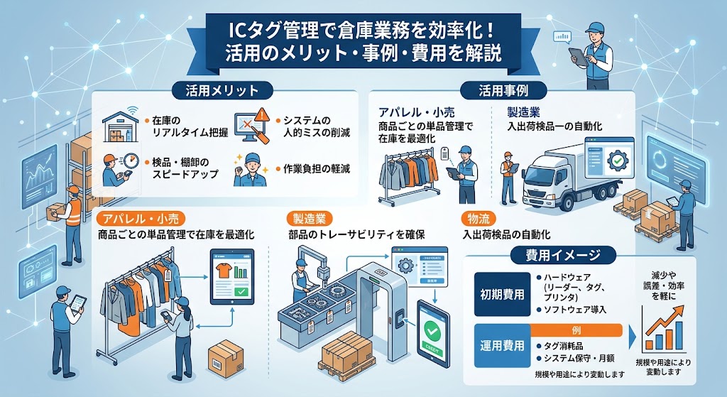 ICタグ管理で倉庫業務を効率化!活用のメリット・事例・費用を解説