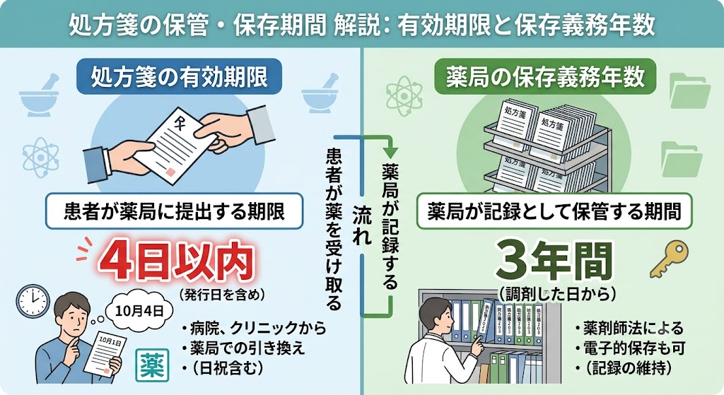 処方箋の保管期間は4日？3年？有効期限と保存義務年数を解説