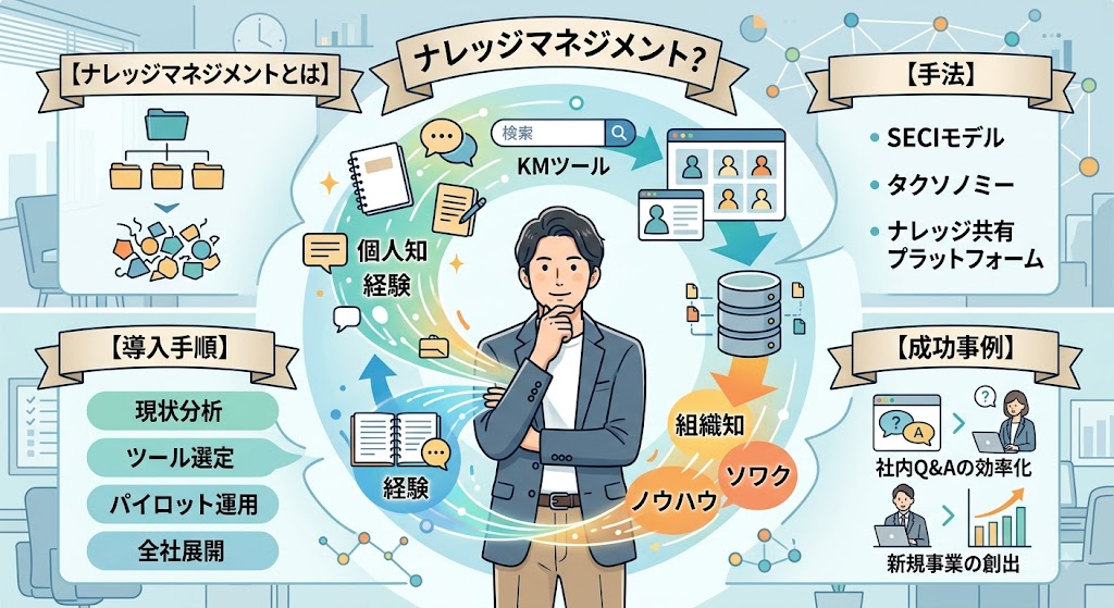 ナレッジマネジメントとは？手法や成功事例、導入手順をわかりやすく解説