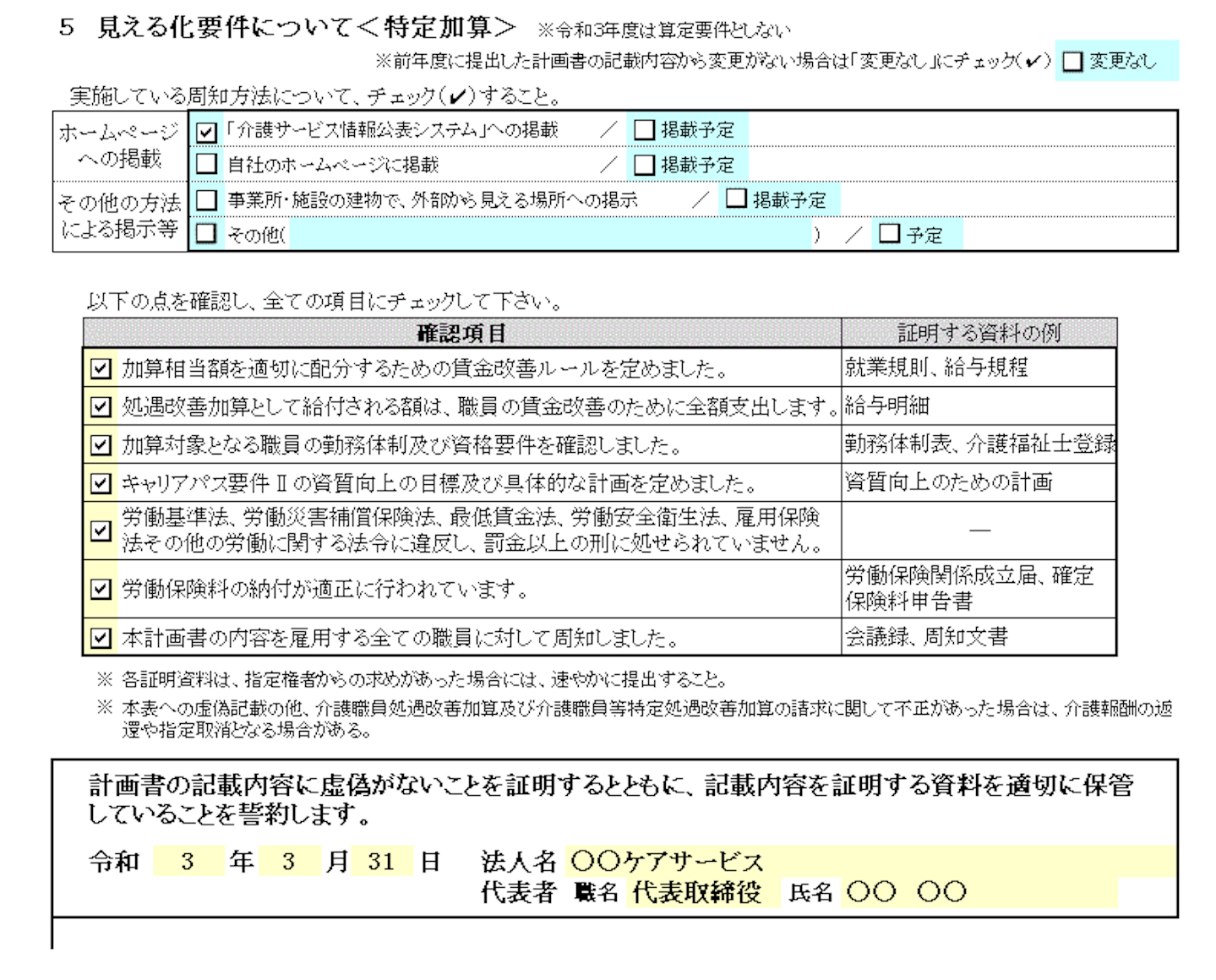 介護職員等特定処遇改善計画書の書き方と様式無料dl 21年度改正対応 介護経営ドットコム