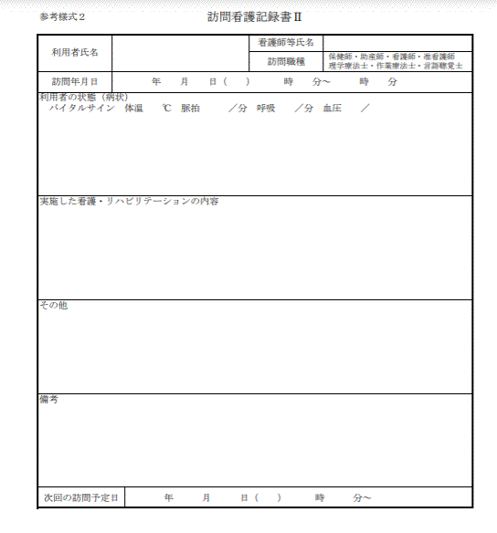 訪問看護記録書IIとは？ 書き方と様式無料DL【21年度改正対応】 | 介護経営ドットコム