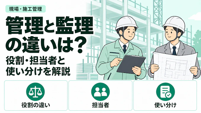管理と監理の違いは？建設業における意味・担当者・使い分けを解説