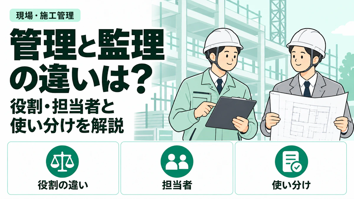 管理と監理の違いは？建設業における意味・担当者・使い分けを解説