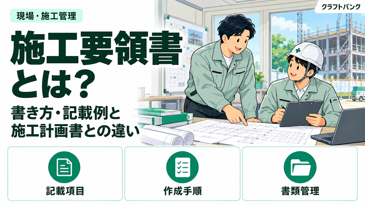 施工要領書とは？記載項目・書き方・施工計画書との違いを解説