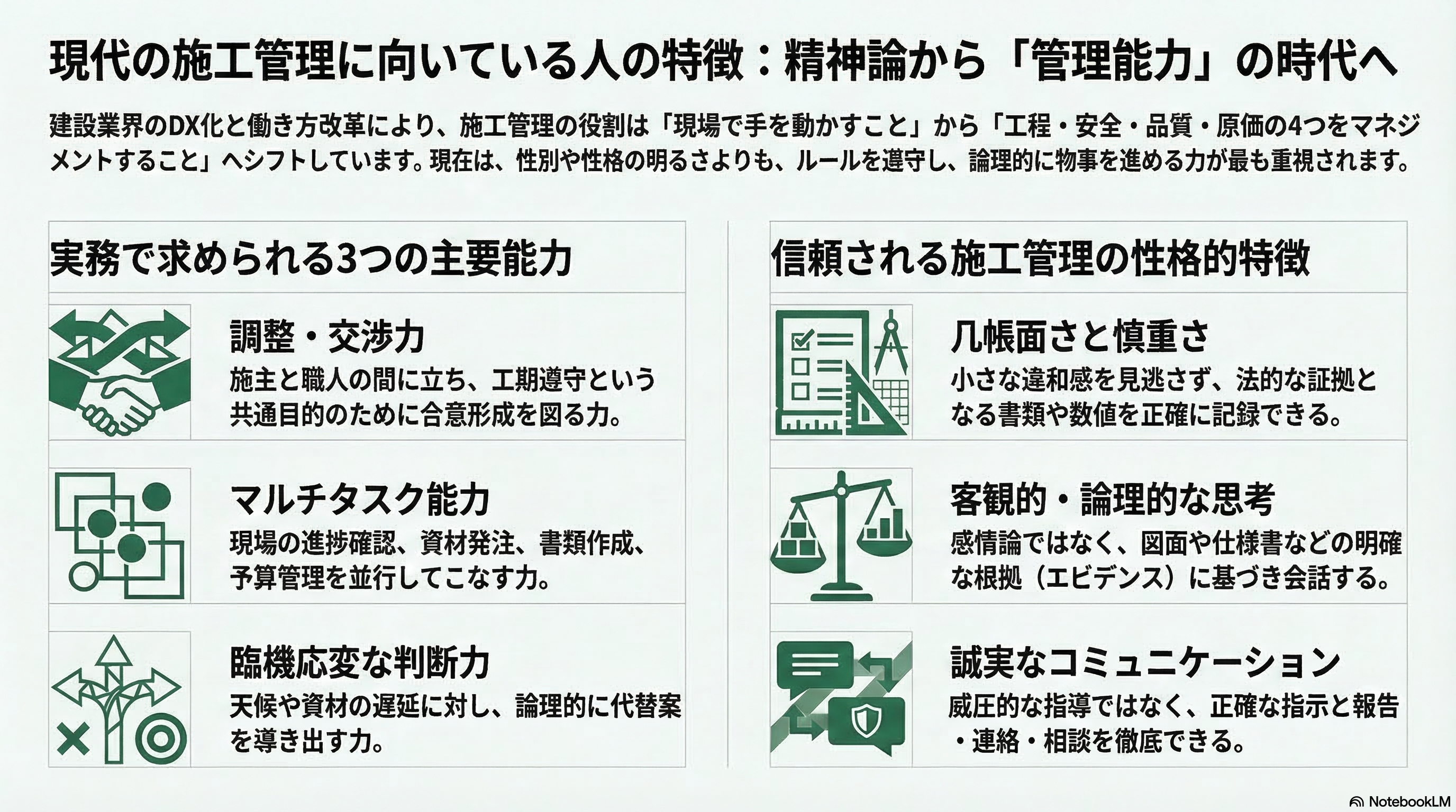 結論：現代の施工管理に向いている人の特徴