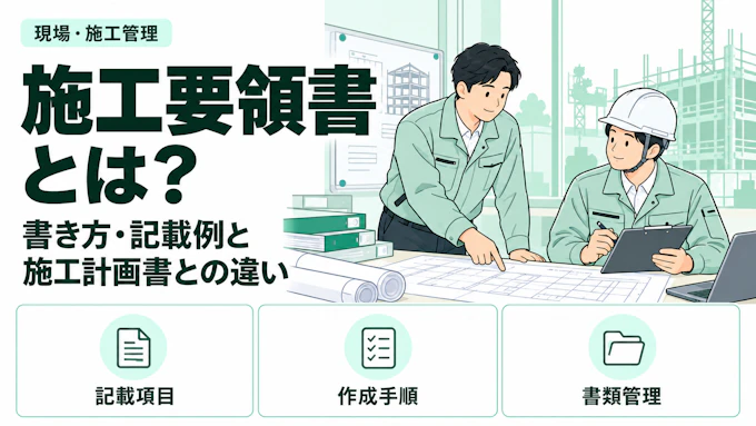 施工要領書とは？記載項目・書き方・施工計画書との違いを解説