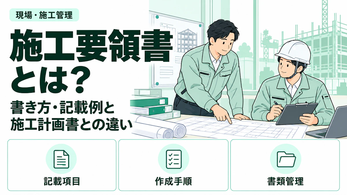 施工要領書とは？記載項目・書き方・施工計画書との違いを解説