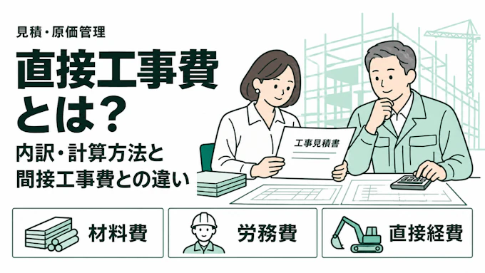 直接工事費とは？内訳・計算方法と間接工事費との違いを解説
