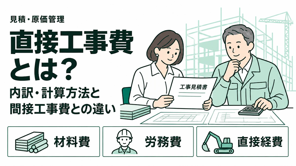 直接工事費とは？内訳・計算方法と間接工事費との違いを解説