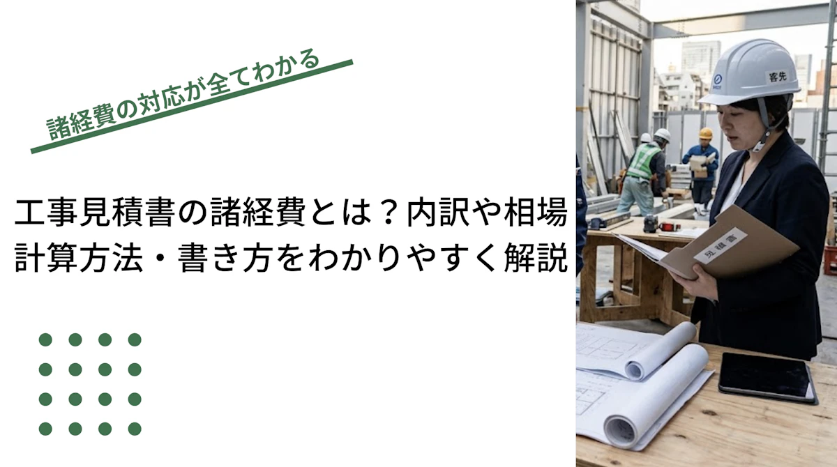 工事見積書の諸経費とは？内訳や相場、計算方法・書き方をわかりやすく解説