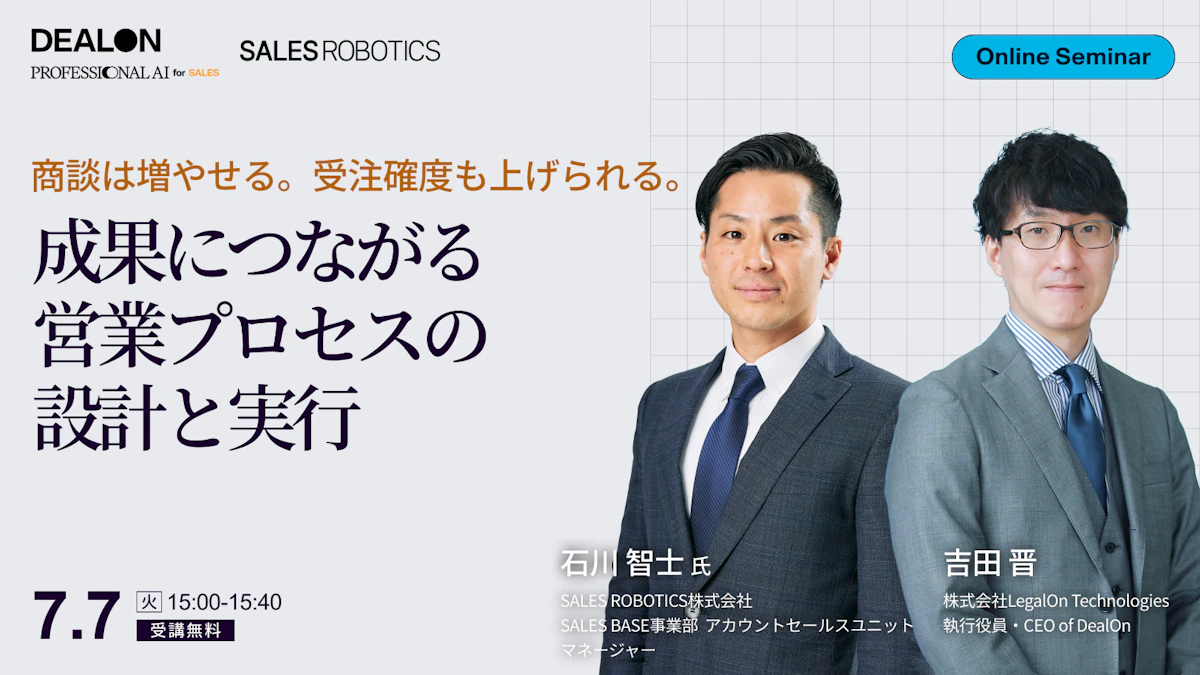 商談は増やせる。受注確度も上げられる。<br>成果につながる営業プロセスの設計と実行