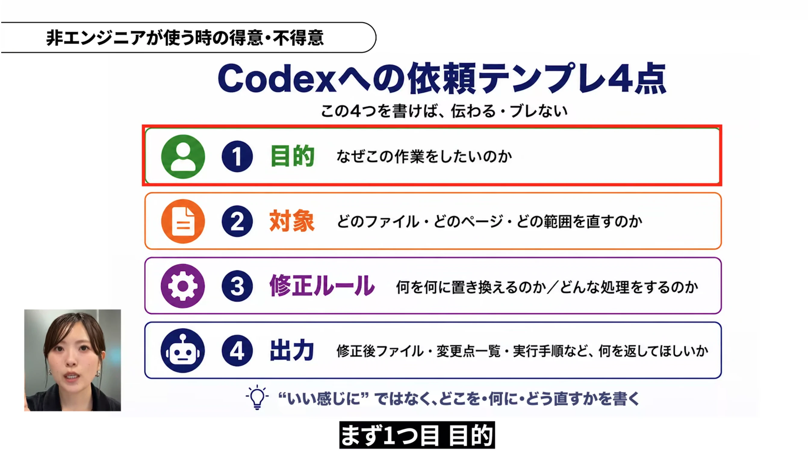 Codexへの依頼テンプレ4点