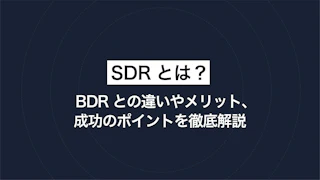 SDRとは？ BDRとの違いやメリット、成功のポイントを徹底解説